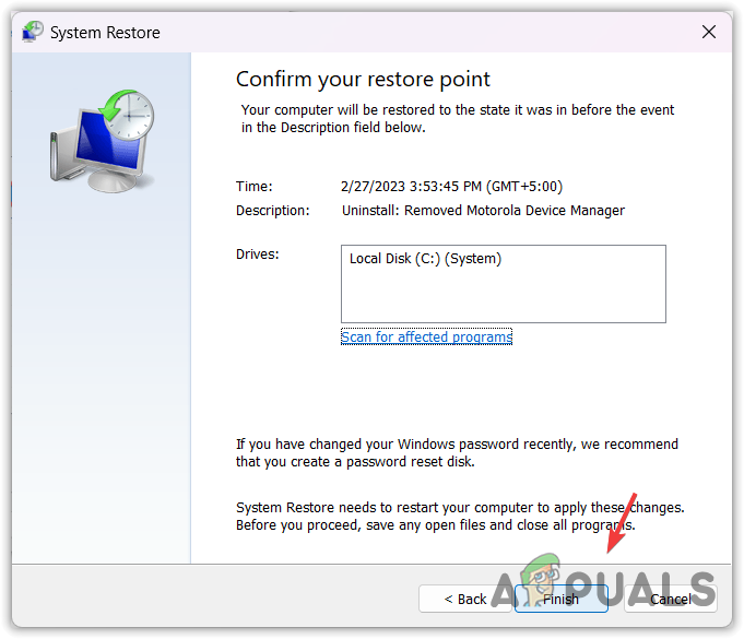 Restoring Windows to a previous state