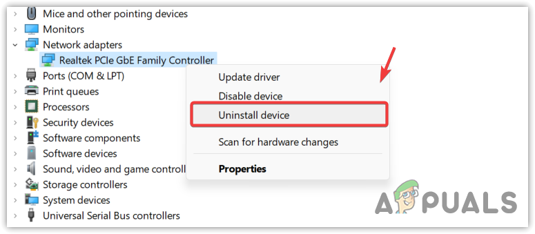 Uninstalling the device driver