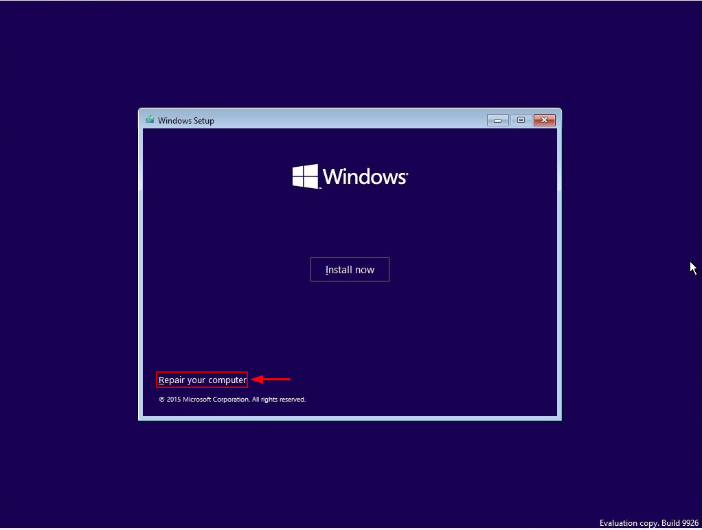 Running Windows startup repair