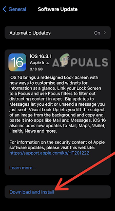 Tap Download and Install