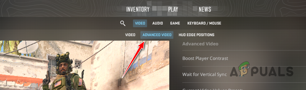 Navigating to Advanced Video Settings