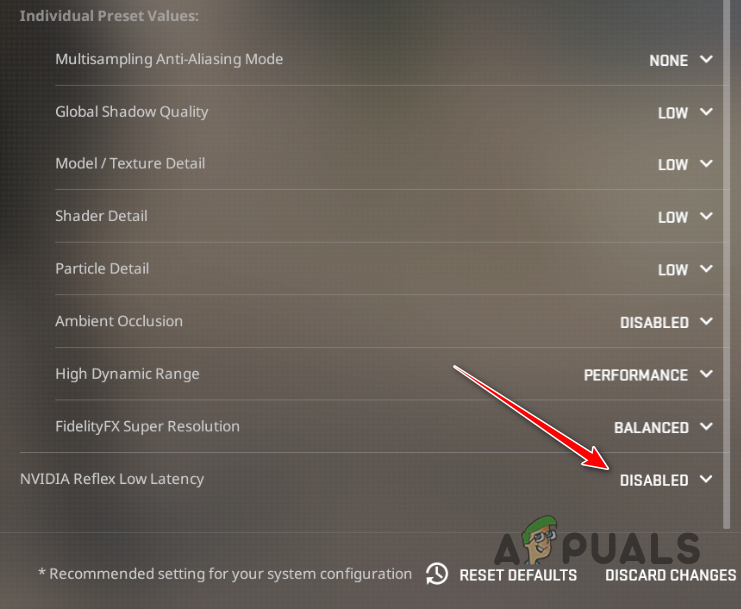 Disabling NVIDIA Reflex