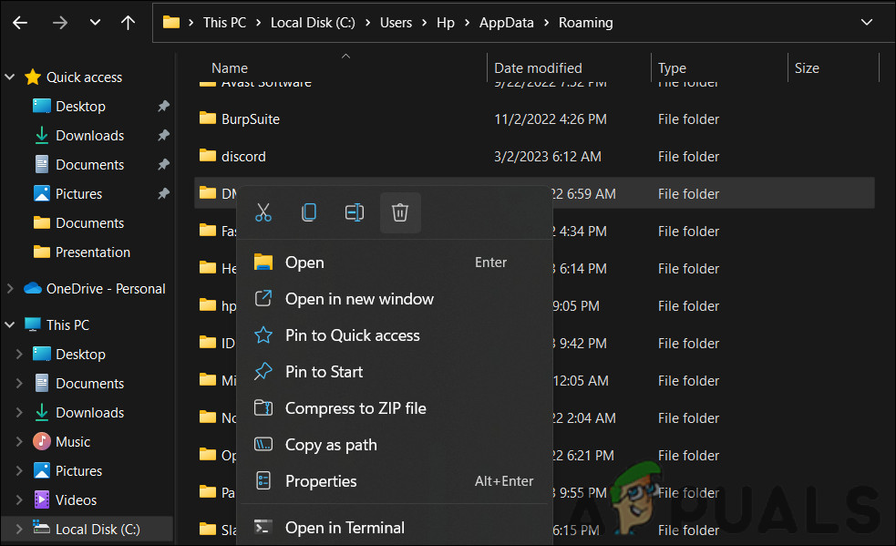 Delete the DLL folder