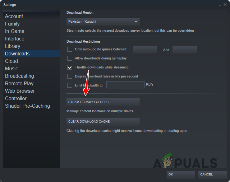 Navigating to Steam Library Folders