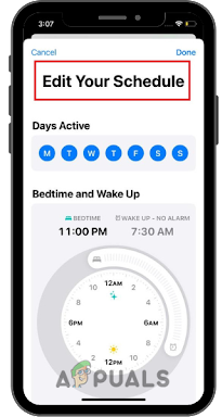 Clicking on Edit Your Schedule