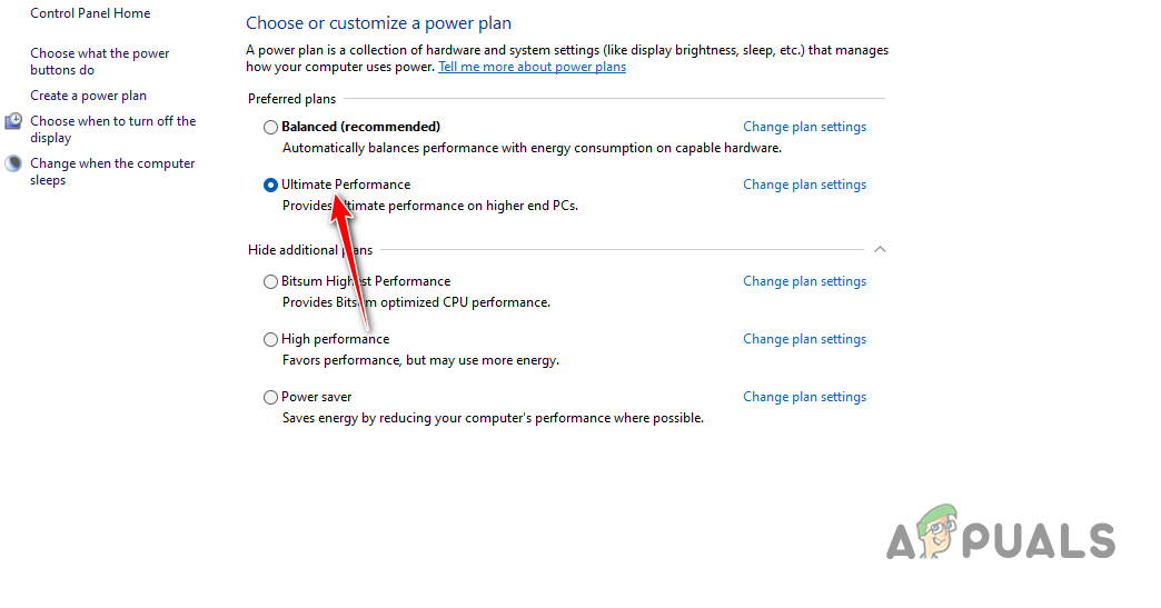 Choosing Ultimate Performance Plan