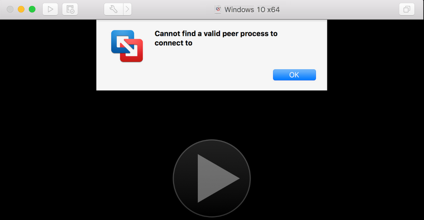 Cannot find a Valid Peer Process to Connect To
