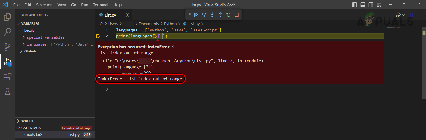 python array indexerror list assignment index out of range