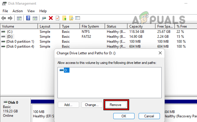 Remove the Letter for the SD Card