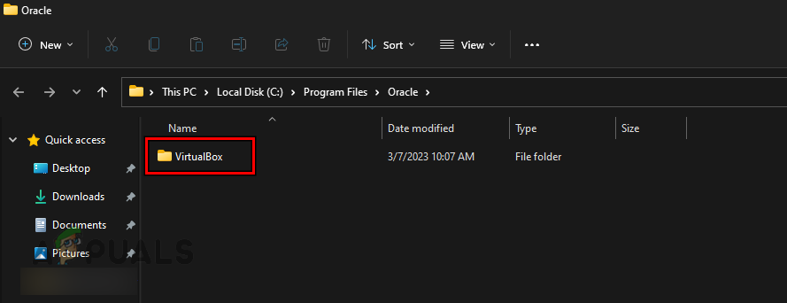 Delete the VirtualBox Folder in the Oracle Directory of the ProgramFiles