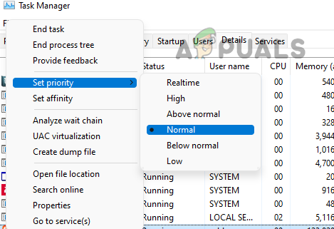 Set the Priority of the VMware Process to Normal