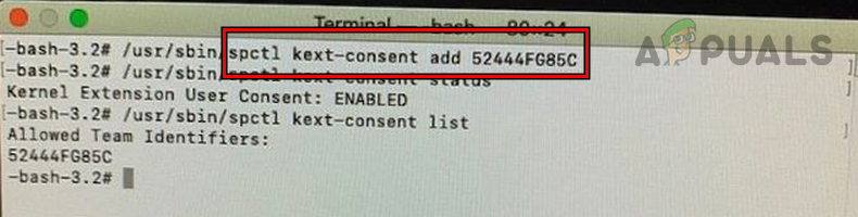 Add the VMware's Developer ID to the Mac's KEXT
