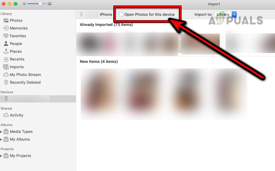 Enable Open Photos for This Device