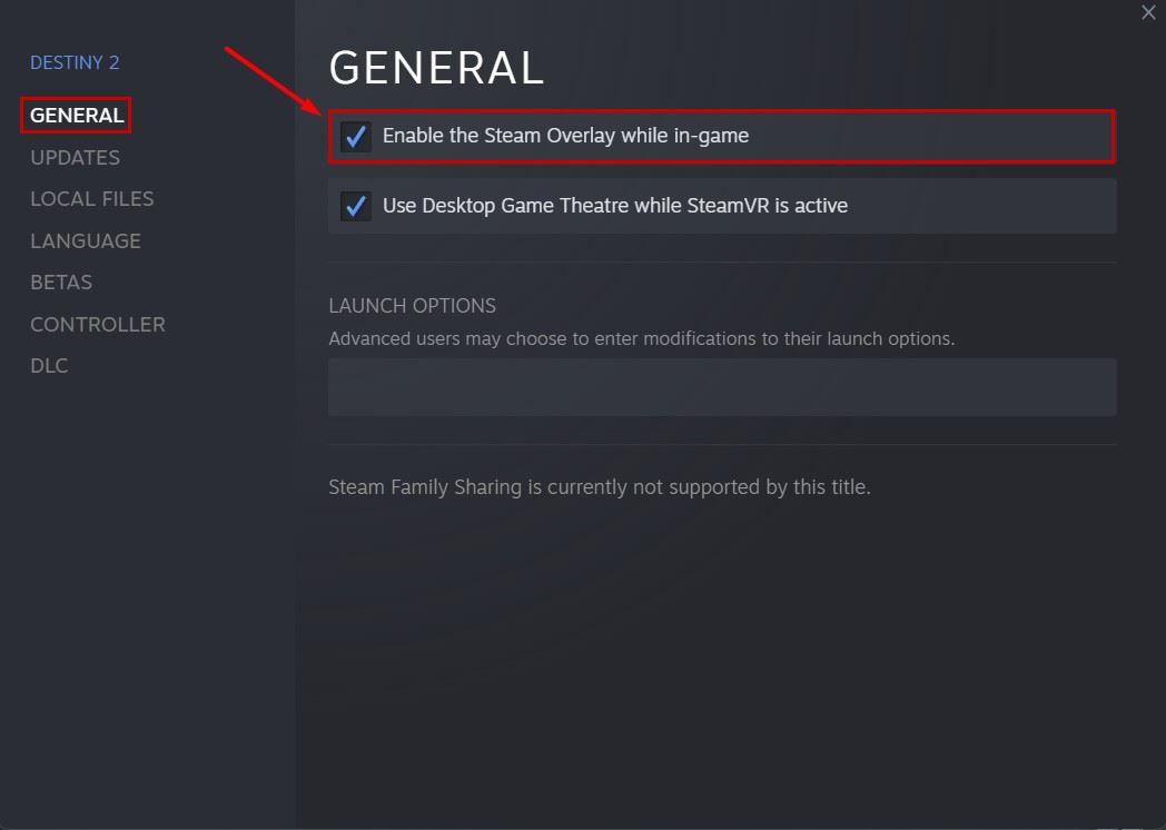 Disabling Steam overlay
