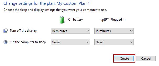 Editing power plan settings