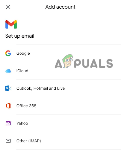 Choose the type of account you want to add