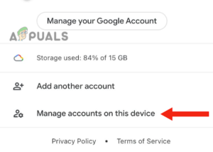 Manage accounts on this device