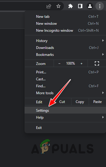 Navigating to Chrome Settings