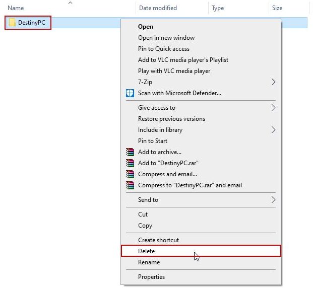 Clearing Destiny 2 game cache