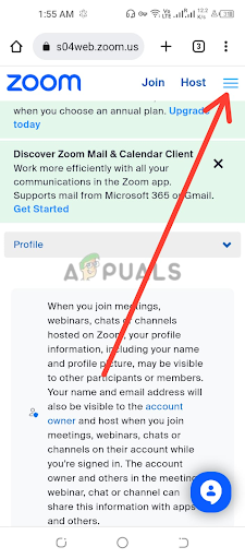 Tap on the navigation menu on the top-right of the screen