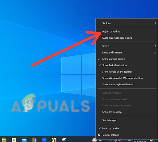 Select Adjust date/time or a similar option