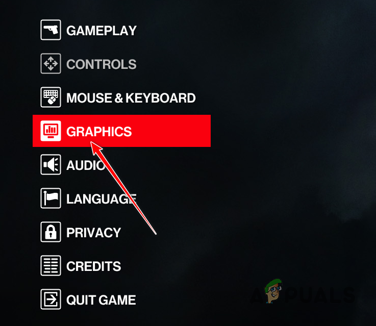 Navigating to Graphics Settings