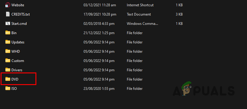 Navigating to DVD Folder