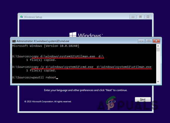 Replacing Ease of Access Utility with Command Prompt