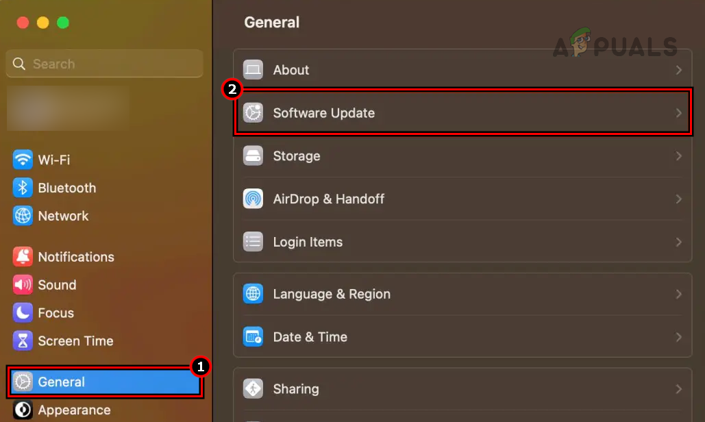 Open Software Update in the Mac's Settings