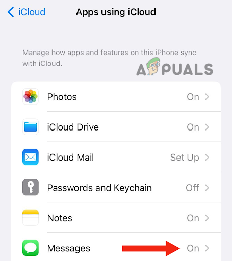 Find the app which you want to sync
