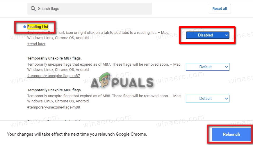 Disabling the Reading List feature