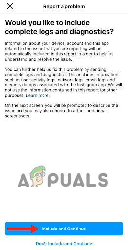 Tap on Include and Continue