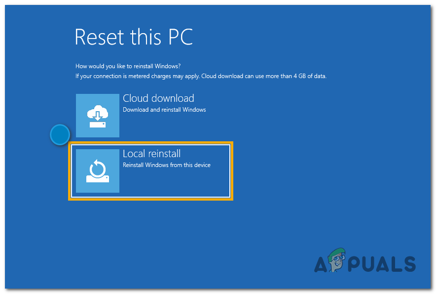 Select the option you want to proceed with