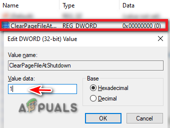 Modifying the registry key 