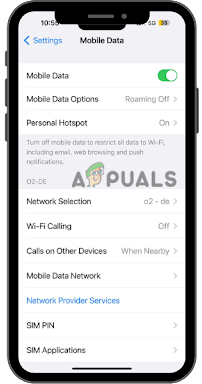 Toggle the Mobile Data button off