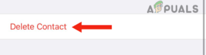 Tap on Delete Contact