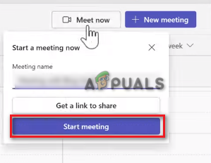 Starting Microsoft Teams meeting