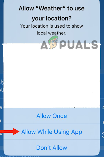 Tap on Allow While Using the App