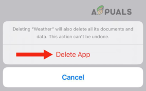 Tap on Delete App to confirm