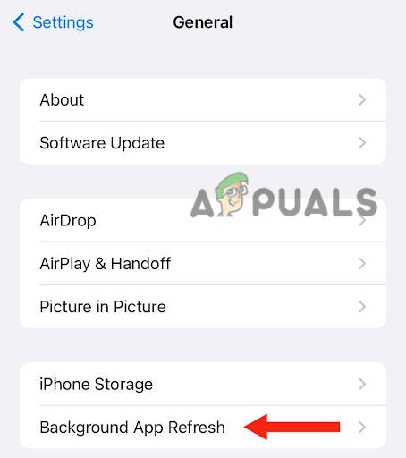 Tap on Background App Refresh
