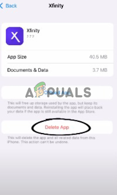 Hit the Delete App button
