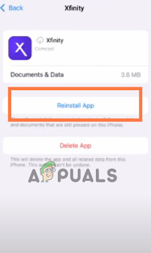 Tap on the Reinstall option
