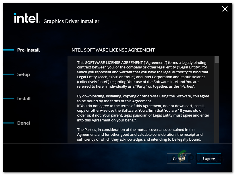 Agree to the Intel software liscense agreement