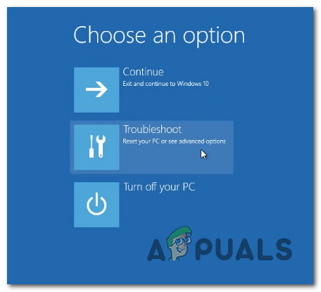 select 'Troubleshoot"