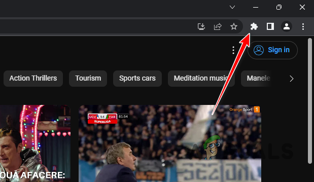 Opening Extensions Menu
