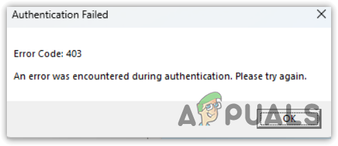 403: An error was encountered during authentication + complete