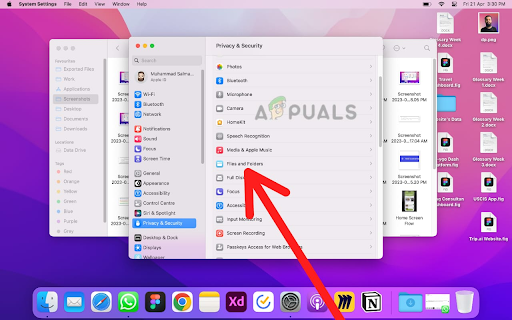 Click on Files and Folders