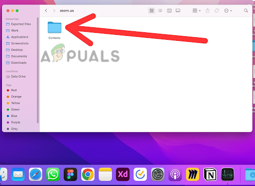 Opening the Contents folder