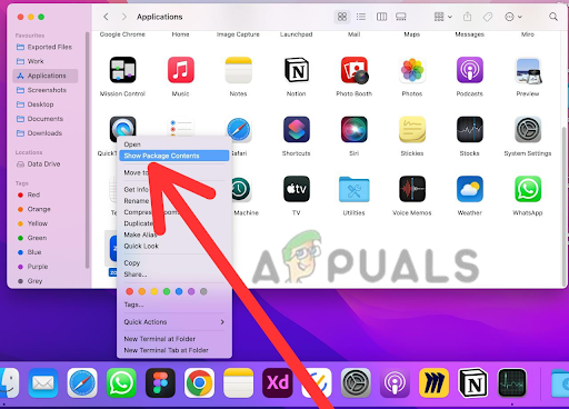 Select Show Package Contents