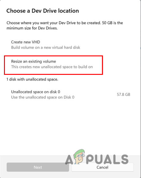 Resizing Volume for Dev Drive